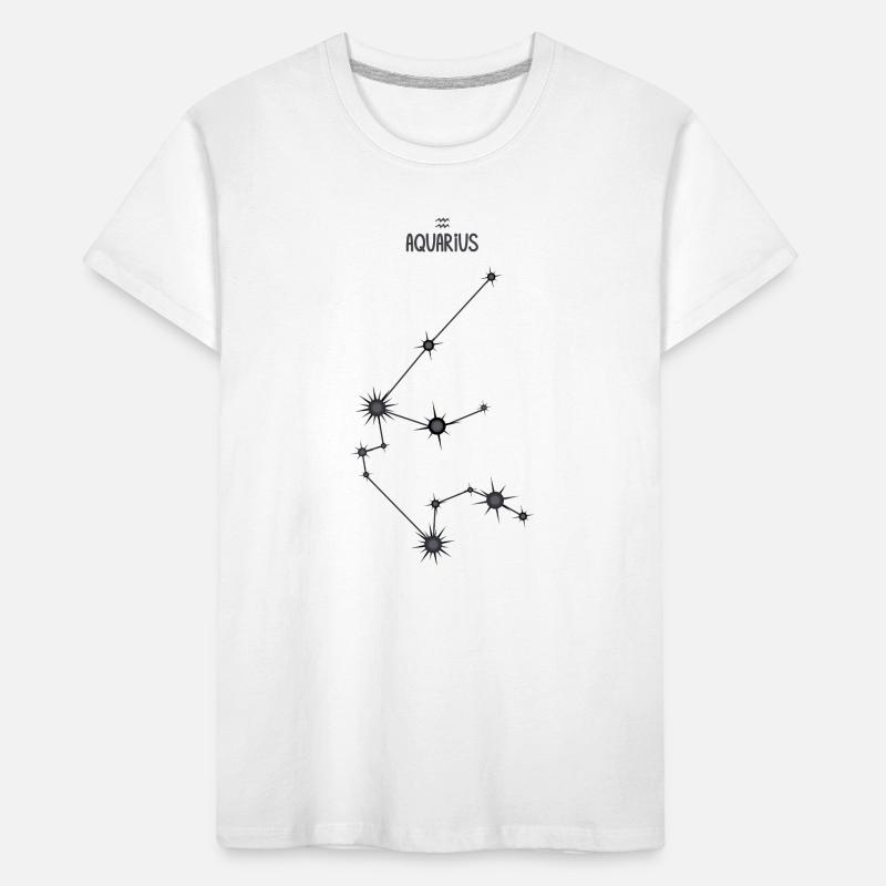 Wassermann Sternzeichen Sternbild Schwarz & Grau Kinder Premium Bio T-Shirt