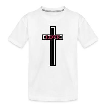 Kreuz Christlich Liebe - Kinder Premium Bio T-Shirt - Weiß - Vorne