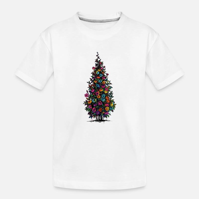 Blütenpyramide Regenbogenfarben - Kinder Premium Bio T-Shirt - Weiß