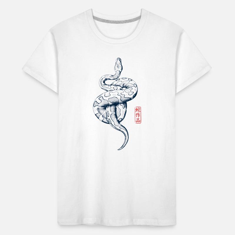 Python mit Kanji Stempel Kinder Premium Bio T-Shirt