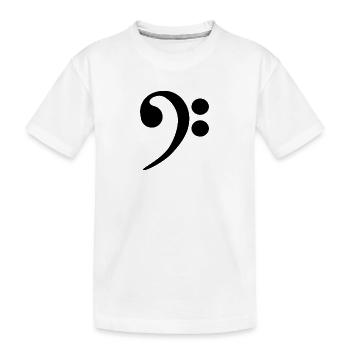 basscle f Bassschlüssel - Ibanez E-Bass - Kinder Premium Bio T-Shirt - Weiß - Vorne