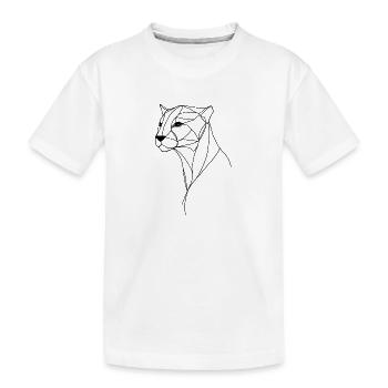 Panther feine Linienkunst - Kinder Premium Bio T-Shirt - Weiß - Vorne