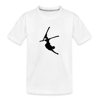 skier freestyle upside down - Kinder Premium Bio T-Shirt - Weiß - Vorne