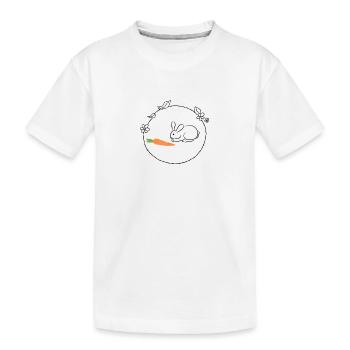 Lapin avec carotte cadeau de Pâques - T-shirt bio Premium Enfant - blanc - Devant