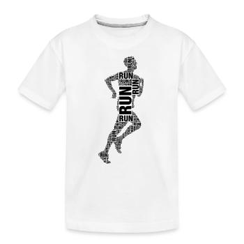 runner running - Kids' Premium Organic T-Shirt - white - Front