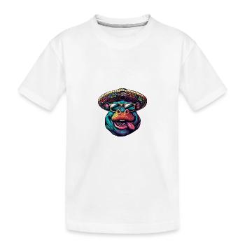 Hippopotame Drôle Sombrero - T-shirt bio Premium Enfant - blanc - Devant