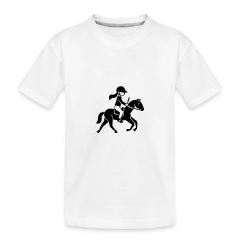 Pferdereiten Dressur Reiterin - Kinder Premium Bio T-Shirt - Weiß - Vorne