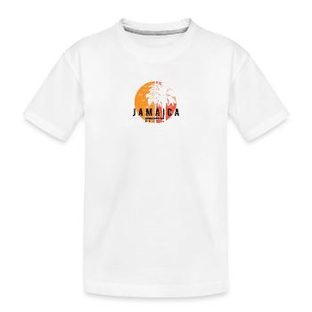 Künstlerisches Negril Jamaika Cooler Palmenurlaub - Kinder Premium Bio T-Shirt - Weiß - Vorne