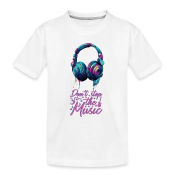 Kopfhörer don't stop the music coole Farben - Kinder Premium Bio T-Shirt - Weiß - Vorne