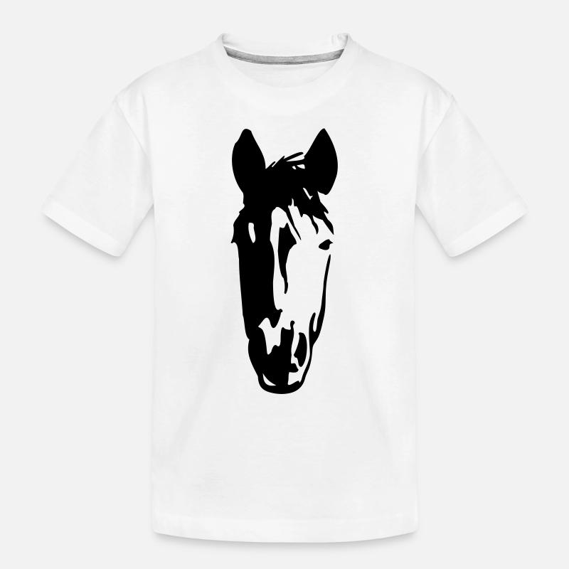 Pferdekopf3 - Kinder Premium Bio T-Shirt - Weiß