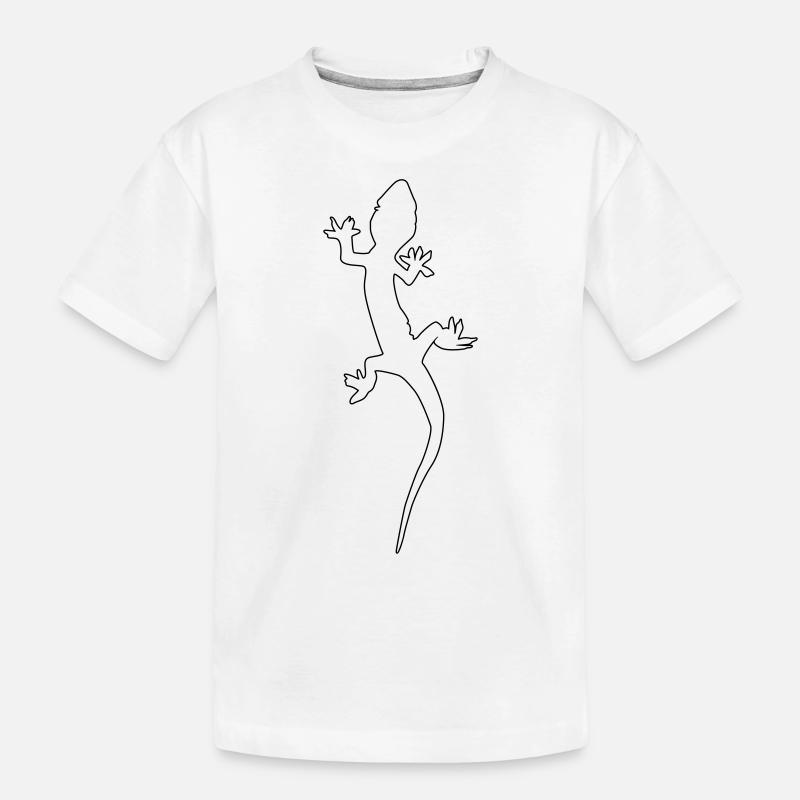 gecko echse silhouette - Kinder Premium Bio T-Shirt - Weiß