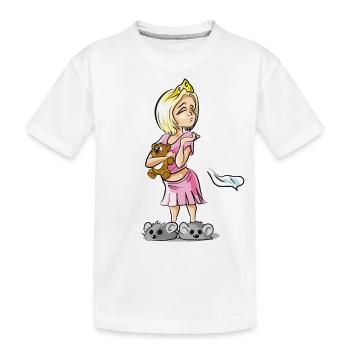 Kleine Prinzessin Zicke mit Teddy Comic - Kinder Premium Bio T-Shirt - Weiß - Vorne