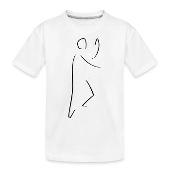 Qigong Line Art – Minimalistisch - Kinder Premium Bio T-Shirt - Weiß - Vorne