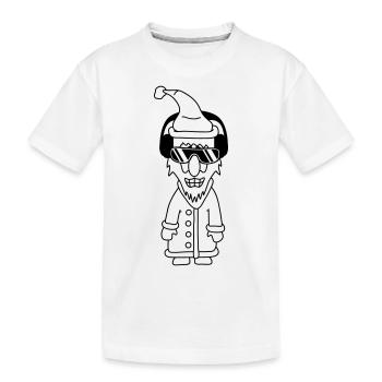 Fête Père Noël Cool Noël Hiver Musique - T-shirt bio Premium Enfant - blanc - Devant
