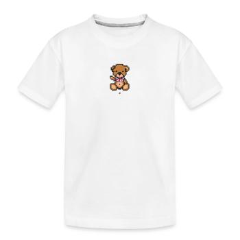 Pixel MiniBear UK - T-shirt bio Premium Enfant - blanc - Devant