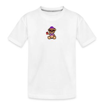 Pixel MiniBear Cool - T-shirt bio Premium Enfant - blanc - Devant