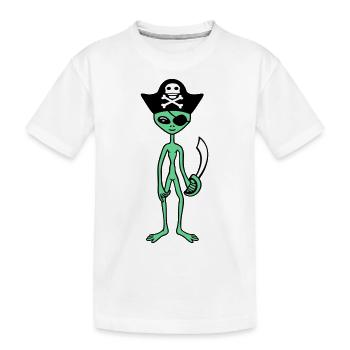 Alien Pirate Capitaine Casquette Drôle Alien - T-shirt bio Premium Enfant - blanc - Devant