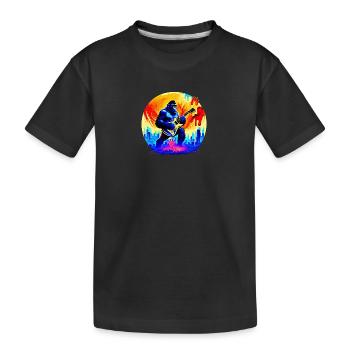 Gorilla joue de la guitare - T-shirt bio Premium Enfant - noir - Devant