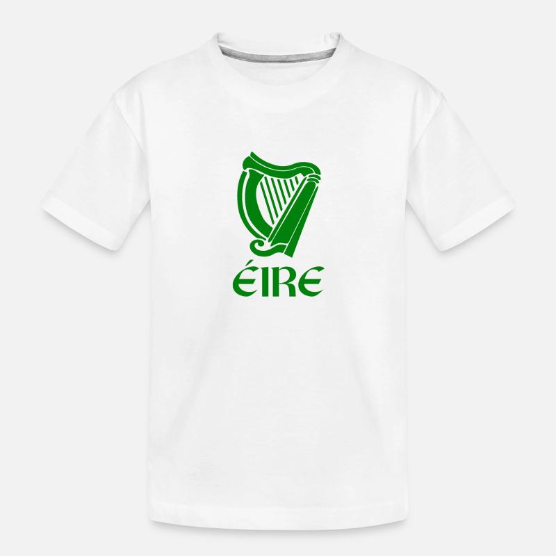 St Patricks Day Citation Eire avec harpe celtique - T-shirt bio Premium Enfant - blanc