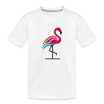Flamingo - Kinder Premium Bio T-Shirt - Weiß - Vorne