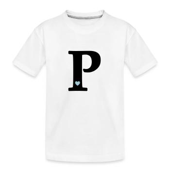 Buchstabe P Anfangsbuchstabe - Kinder Premium Bio T-Shirt - Weiß - Vorne