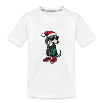 Greyhound Chien Noël Noël - T-shirt bio Premium Enfant - blanc - Devant