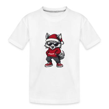 Loup Weihnachten Noël laid - T-shirt bio Premium Enfant - blanc - Devant