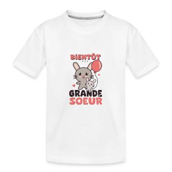 bientot grand soeur - T-shirt bio Premium Enfant - blanc - Devant