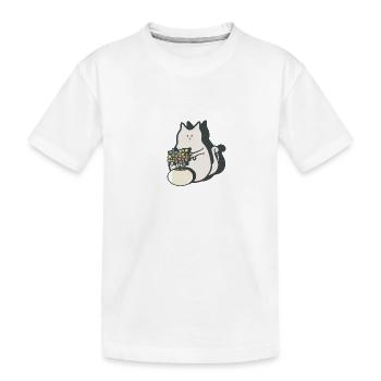 Neugierige, verrückte Katze - Kinder Premium Bio T-Shirt - Weiß - Vorne
