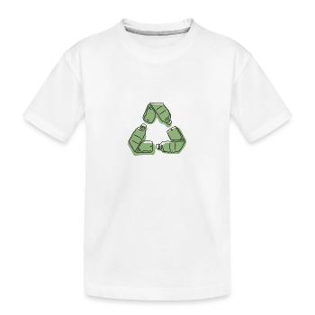 Recycling Flaschen - Kinder Premium Bio T-Shirt - Weiß - Vorne