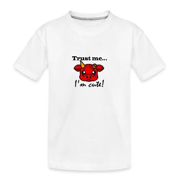 cute little devil - Kids' Premium Organic T-Shirt - white - Front