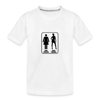 Deine Freundin - meine Freundin, Vergleich - Kinder Premium Bio T-Shirt - Weiß - Vorne