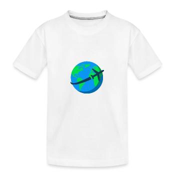 Tour du monde, globe-trotter, voyage aérien, envie de voyager - T-shirt bio Premium Enfant - blanc - Devant
