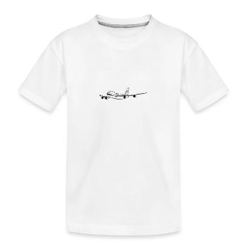 Flugzeug - Kinder Premium Bio T-Shirt - Weiß - Vorne