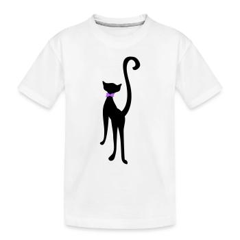 Chat rétro silhouette by Patjila - T-shirt bio Premium Enfant - blanc - Devant