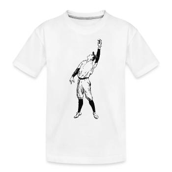 baseball-spieler-ball-fan - Kinder Premium Bio T-Shirt - Weiß - Vorne