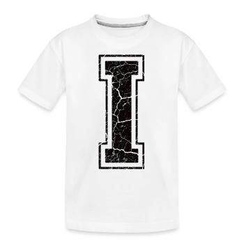 Buchstabe I im Vintage-Shabby-Chic - Kinder Premium Bio T-Shirt - Weiß - Vorne