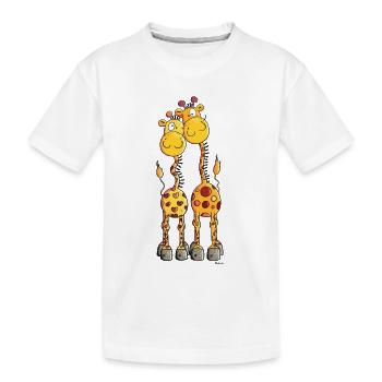 Love Giraffes - Kids' Premium Organic T-Shirt - white - Front