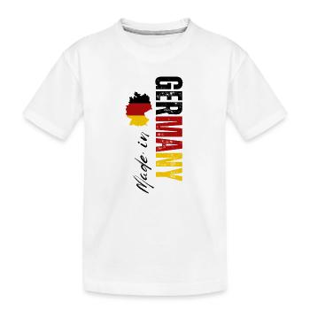 Fabriqué en Allemagne, conception verticale - T-shirt bio Premium Enfant - blanc - Devant
