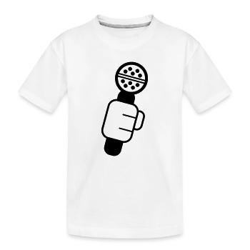 Microphone Check Microphone, Microphone, Mike, MC, Hi - Kids' Premium Organic T-Shirt - white - Front