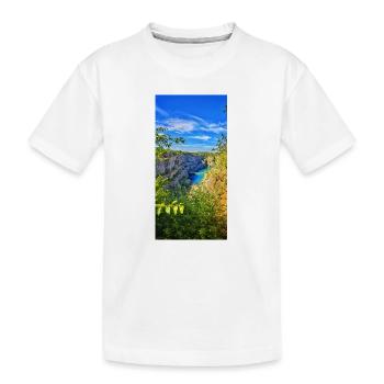 Küstenkanyon Blaues Wasser Panorama - Kinder Premium Bio T-Shirt - Weiß - Vorne