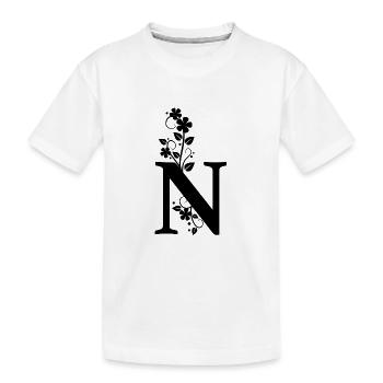 Anfangsbuchstabe N Vorname - Kinder Premium Bio T-Shirt - Weiß - Vorne