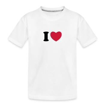 I love - I Heart - Kids' Premium Organic T-Shirt - white - Front