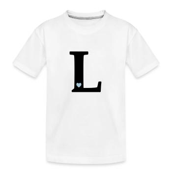 point L Lettre initiale - T-shirt bio Premium Enfant - blanc - Devant