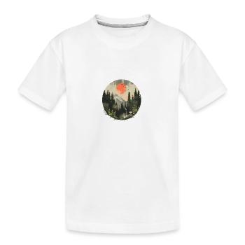 Rising Sun Nature Wildlife Painting - Kids' Premium Organic T-Shirt - white - Front