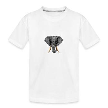 Éléphant majestueux : sagesse tribale géométrique - T-shirt bio Premium Enfant - blanc - Devant