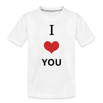 LOVE YOU - Kids' Premium Organic T-Shirt - white - Front