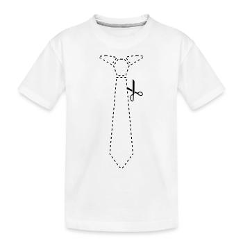cut_out_tie - Kids' Premium Organic T-Shirt - white - Front