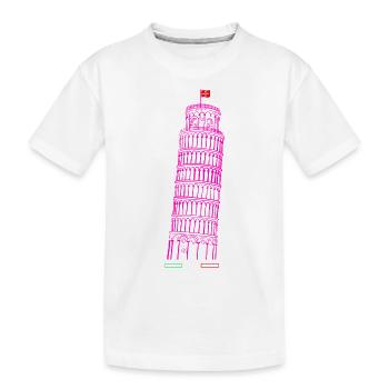 Leaning Tower of Pisa drawn - Kids' Premium Organic T-Shirt - white - Front
