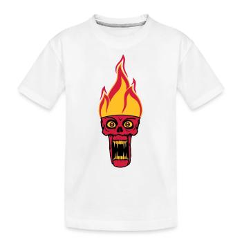 monster hoelle boese horror halloween kopf gesicht - Kinder Premium Bio T-Shirt - Weiß - Vorne